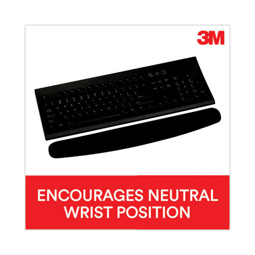 Image of 3M WR209MB Antimicrobial Foam Keyboard Wrist Rest, 18 x 2.75, Black