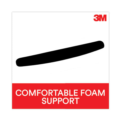 Image of 3M WR209MB Antimicrobial Foam Keyboard Wrist Rest, 18 x 2.75, Black