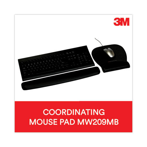 Image of 3M WR209MB Antimicrobial Foam Keyboard Wrist Rest, 18 x 2.75, Black