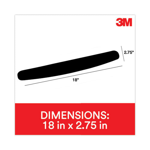 Image of 3M WR209MB Antimicrobial Foam Keyboard Wrist Rest, 18 x 2.75, Black