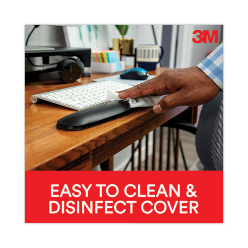 Image of 3M WR309LE Antimicrobial Gel Compact Keyboard Wrist Rest, 18 x 2.75, Black