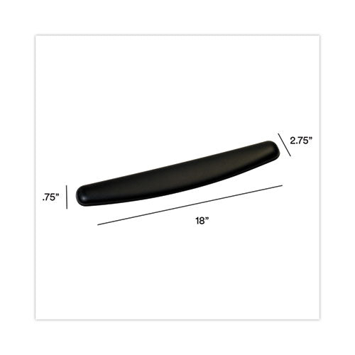 Image of 3M WR309LE Antimicrobial Gel Compact Keyboard Wrist Rest, 18 x 2.75, Black