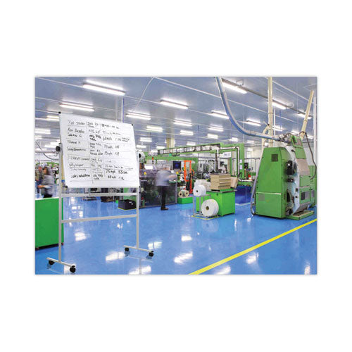 Image of MasterVision® RQR0221 Earth Silver Easy Clean Mobile Revolver Dry Erase Boards, 36" x 48", White Surface, Natural Steel Frame