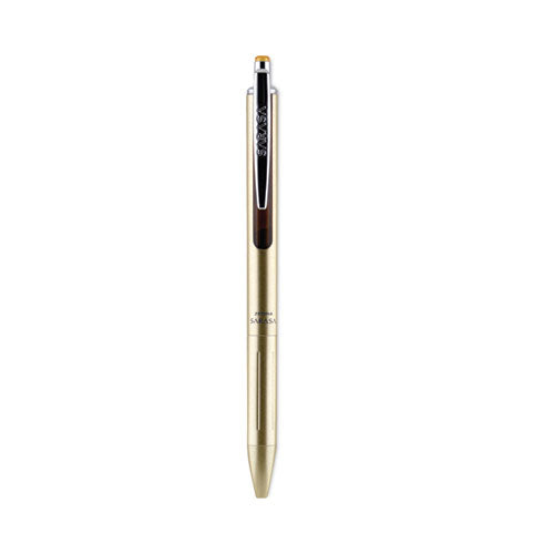 Image of Zebra® 45511 Sarasa Grand Gel Pen, Retractable, Fine 0.7 mm, Black Ink, Gold/Translucent Black Barrel