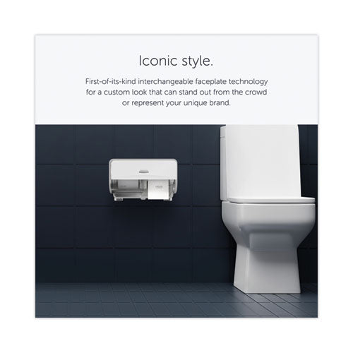 Image of Kimberly-Clark Professional 53698 ICON Coreless Standard Roll Toilet Paper Dispenser, 8.43 x 13 x 7.25, Silver Mosaic