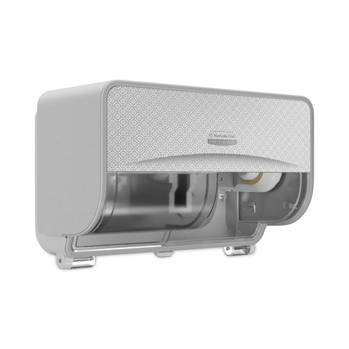Image of Kimberly-Clark Professional 53698 ICON Coreless Standard Roll Toilet Paper Dispenser, 8.43 x 13 x 7.25, Silver Mosaic
