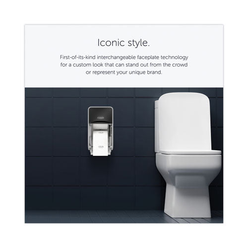 Image of Kimberly-Clark Professional 58721 ICON Coreless Standard Roll Toilet Paper Dispenser, 7.18 x 13.37 x 7.06, Black Mosaic