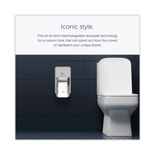 Image of Kimberly-Clark Professional 53696 ICON Coreless Standard Roll Toilet Paper Dispenser, 7.18 x 13.37 x 7.06, Silver Mosaic