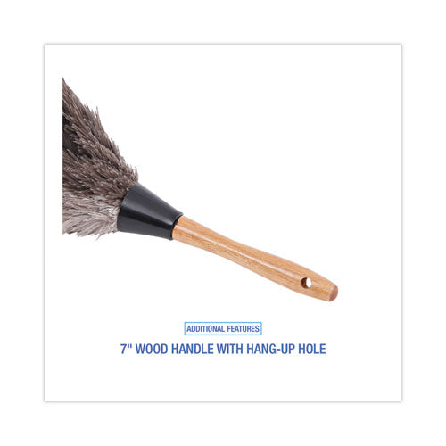 Image of Boardwalk® BWK13FD Professional Ostrich Feather Duster, 7" Wood Handle