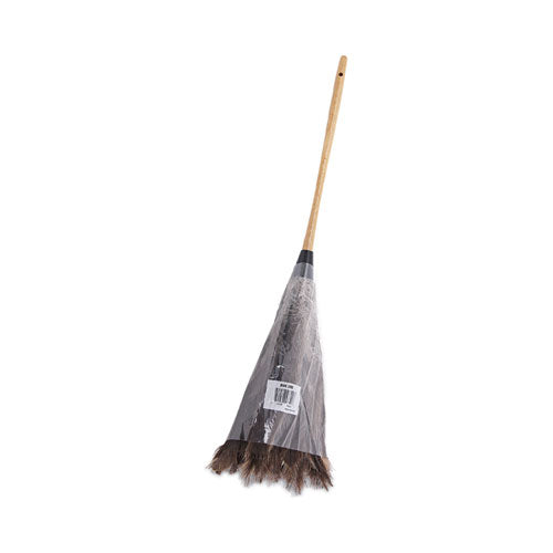Image of Boardwalk® BWK31FD Professional Ostrich Feather Duster, 16" Wood Handle, 12" Gray Bristle