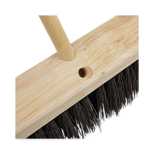 Image of Boardwalk® BWK125 Tapered End Broom Handle, Lacquered Wood, 1.13" dia x 60", Natural