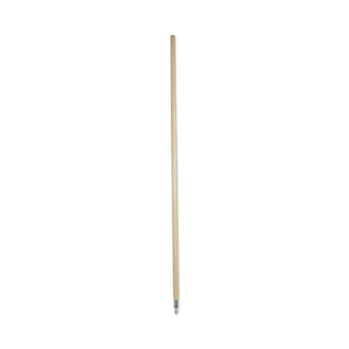 Image of Boardwalk® BWK138 Metal Tip Threaded Hardwood Broom Handle, 1.13" dia x 60", Natural