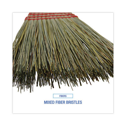 Image of Boardwalk® BWK920YCT Mixed Fiber Maid Broom, Mixed Fiber Bristles, 55" Overall Length, Natural, 12/carton