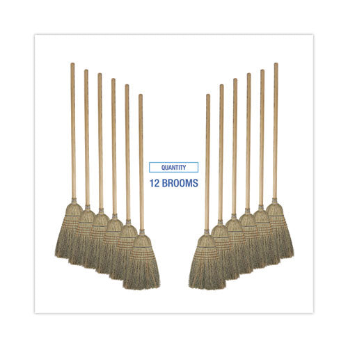 Image of Boardwalk® BWK932CCT Warehouse Broom, Corn Fiber Bristles, 56" Overall Length, Natural, 12/carton