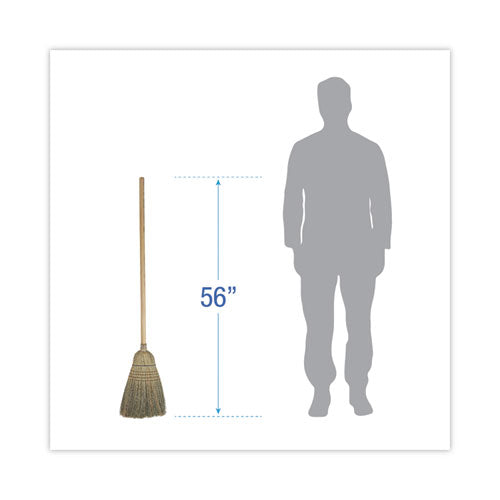 Image of Boardwalk® BWK932CEA Warehouse Broom, Corn Fiber Bristles, 56" Overall Length, Natural