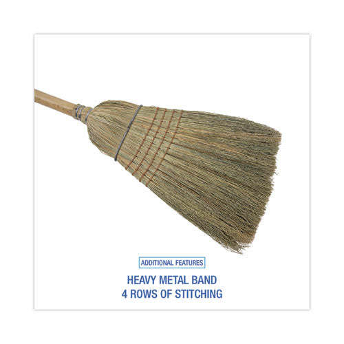 Image of Boardwalk® BWK932CEA Warehouse Broom, Corn Fiber Bristles, 56" Overall Length, Natural