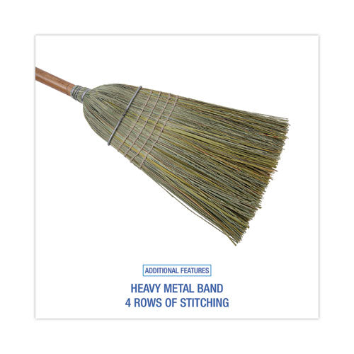 Image of Boardwalk® BWK932YCT Warehouse Broom, Yucca Corn Fiber Bristles, 56" Overalll Length, Natural, 12/carton