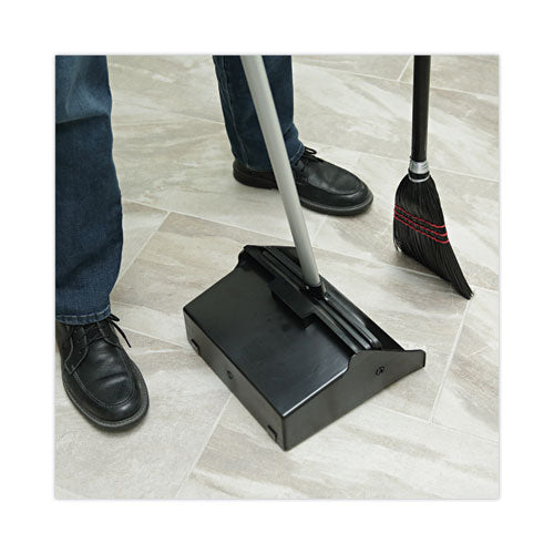 Image of Boardwalk® BWK951BP Flag Tipped Poly Lobby Brooms, Flag Tipped Poly Bristles, 38" Overall Length, Natural/black, 12/carton