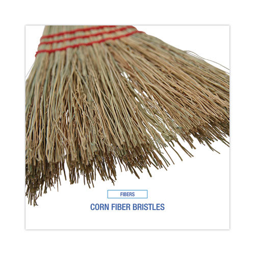 Image of Boardwalk® BWK951TCT Corn Fiber Lobby/toy Broom, Corn Fiber Bristles, 39" Overall Length, Red, 12/carton