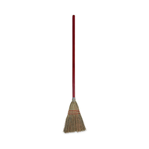 Image of Boardwalk® BWK951TEA Corn Fiber Lobby/toy Broom, Corn Fiber Bristles, 39" Overall Length, Red