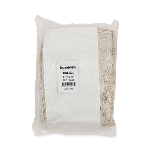 Image of Boardwalk® BWK1024 Industrial Dust Mop Head, Cotton, 24 x 3, White