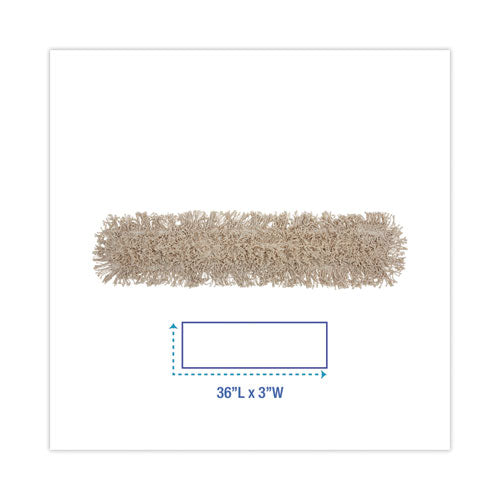 Image of Boardwalk® BWK1036 Industrial Dust Mop Head, Cotton, 36 x 3, White