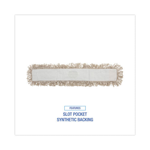 Image of Boardwalk® BWK1036 Industrial Dust Mop Head, Cotton, 36 x 3, White