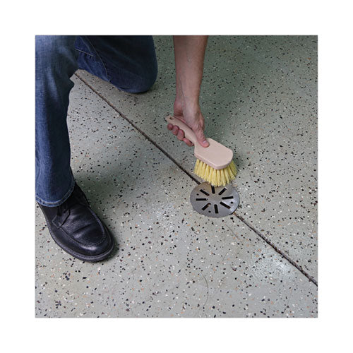 Image of Boardwalk® BWK4308 Utility Brush, Cream Polypropylene Bristles, 5.5" Brush, 3" Tan Plastic Handle