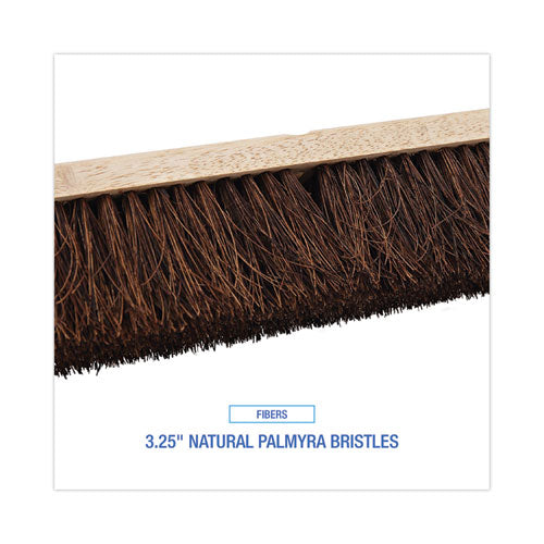 Image of Boardwalk® BWK20124 Floor Brush Head, 3.25" Natural Palmyra Fiber Bristles, 24" Brush