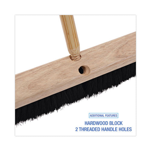 Image of Boardwalk® BWK20218 Floor Brush Head, 2.5" Black Tampico Fiber Bristles, 18" Brush