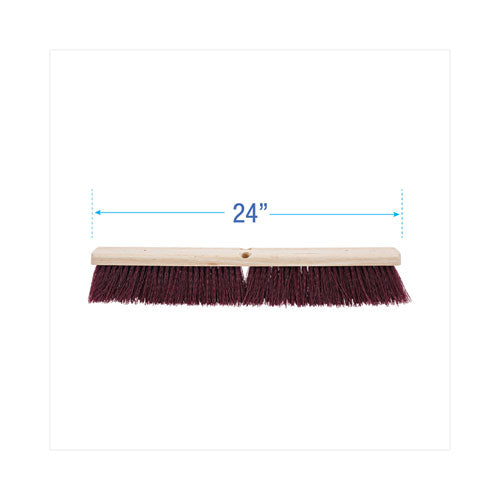 Image of Boardwalk® BWK20324 Floor Brush Head, 3.25" Maroon Stiff Polypropylene Bristles, 24" Brush