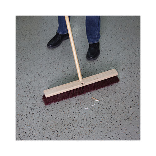 Image of Boardwalk® BWK20324 Floor Brush Head, 3.25" Maroon Stiff Polypropylene Bristles, 24" Brush