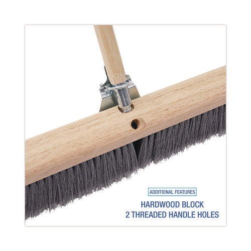 Image of Boardwalk® BWK20436 Floor Brush Head, 3" Gray Flagged Polypropylene Bristles, 36" Brush