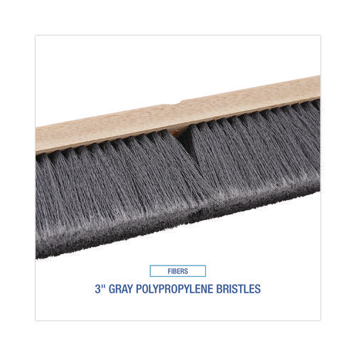 Image of Boardwalk® BWK20436 Floor Brush Head, 3" Gray Flagged Polypropylene Bristles, 36" Brush