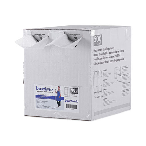 Image of Boardwalk® 582505 Trapeze Disposable Dusting Sheets, 5" X 125 Ft, White, 250 Sheets/roll, 2 Rolls/carton