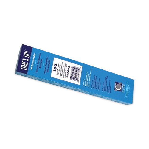 Image of C-Line® 97005 Time's Up! Self-Expiring Visitor Badges, One-Day Badge, 3 X 2, White, 100/box