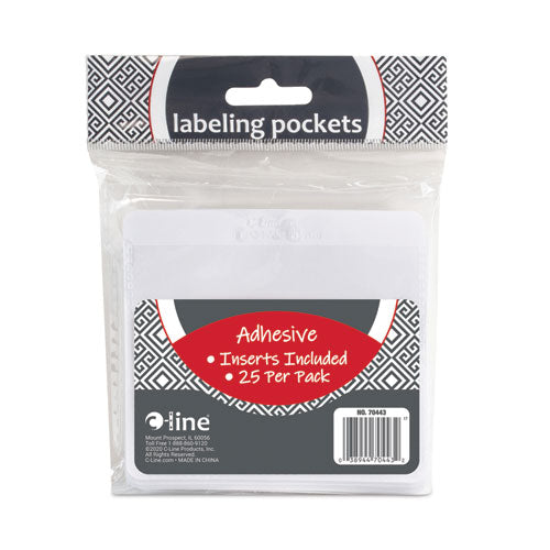 Image of C-Line® 70443 Self-Adhesive Labeling Pockets, Top Load, 3.75 x 3, Clear, 25/Pack