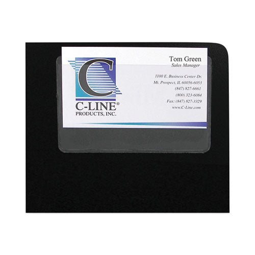 Image of C-Line® 70257 Self-Adhesive Business Card Holders, Top Load, 2 x 3.5, Clear, 10/Pack