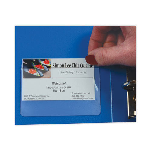 Image of C-Line® 70257 Self-Adhesive Business Card Holders, Top Load, 2 x 3.5, Clear, 10/Pack