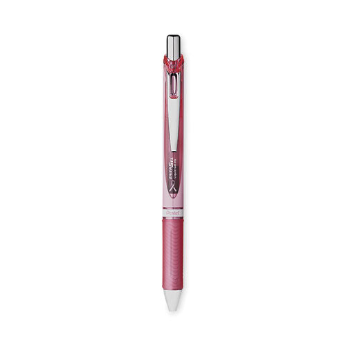Image of Pentel® BL77PBP3A-BC EnerGel RTX Breast Cancer Awareness Gel Pen, Retractable, Medium 0.7 mm, Black Ink, Pink/Silver Barrel, 3/Pack