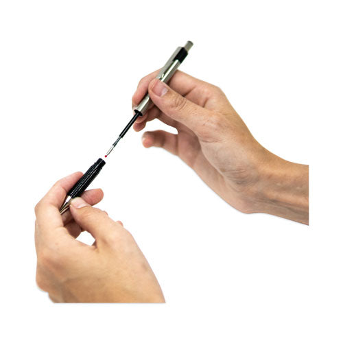 Image of Zebra® 27112 F-301 Ballpoint Pen, Retractable, Fine 0.7 Mm, Black Ink, Stainless Steel/black Barrel, 2/pack