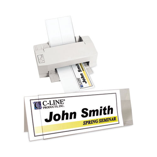 Image of C-Line® 87507 Tent Card Holders, 4.25 x 11.7, Rigid Heavyweight Clear Plastic, 25/Box