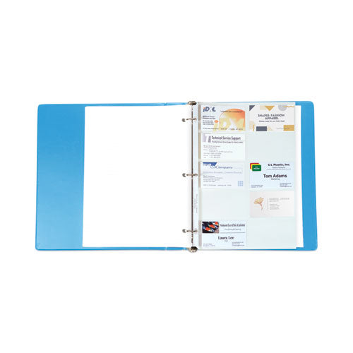 Image of C-Line® 61217 Business Card Binder Pages, For 2 X 3.5 Cards, Clear, 20 Cards/sheet, 10 Sheets/pack