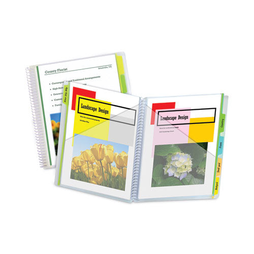 Image of C-Line® CLI33650 10-Pocket Poly Portfolio With Write-On Tabs, 8.5 X 11, Clear/clear