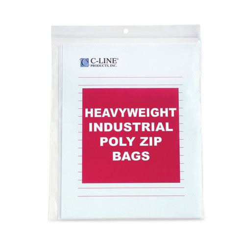 Image of C-Line® 47911 Heavyweight Industrial Poly Zip Bags, 8.5" x 11", Clear, 50/Box
