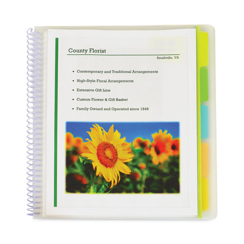 Image of C-Line® CLI33650 10-Pocket Poly Portfolio With Write-On Tabs, 8.5 X 11, Clear/clear