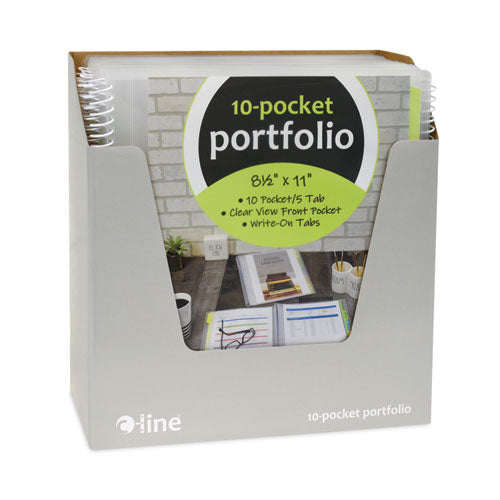 Image of C-Line® CLI33650 10-Pocket Poly Portfolio With Write-On Tabs, 8.5 X 11, Clear/clear