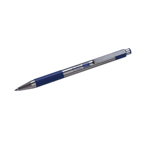 Image of Zebra® 27122 F-301 Ballpoint Pen, Retractable, Fine 0.7 Mm, Blue Ink, Stainless Steel/blue Barrel, 2/pack