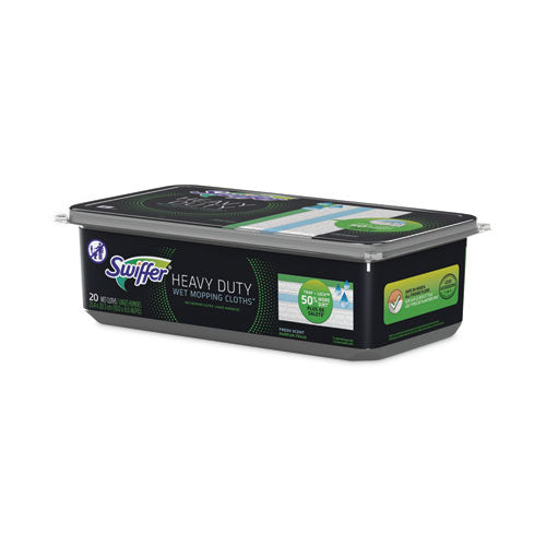 Image of Swiffer® 76472 Heavy-Duty Wet Refill Cloths, 10 x 8, Open Window Fresh, 20/Tub, 6 Tubs/Carton