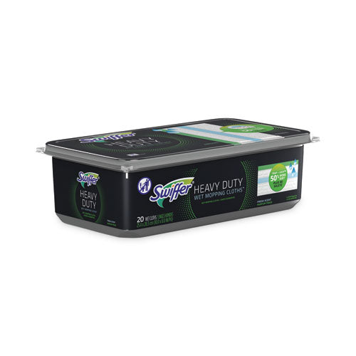 Image of Swiffer® 76472 Heavy-Duty Wet Refill Cloths, 10 x 8, Open Window Fresh, 20/Tub, 6 Tubs/Carton